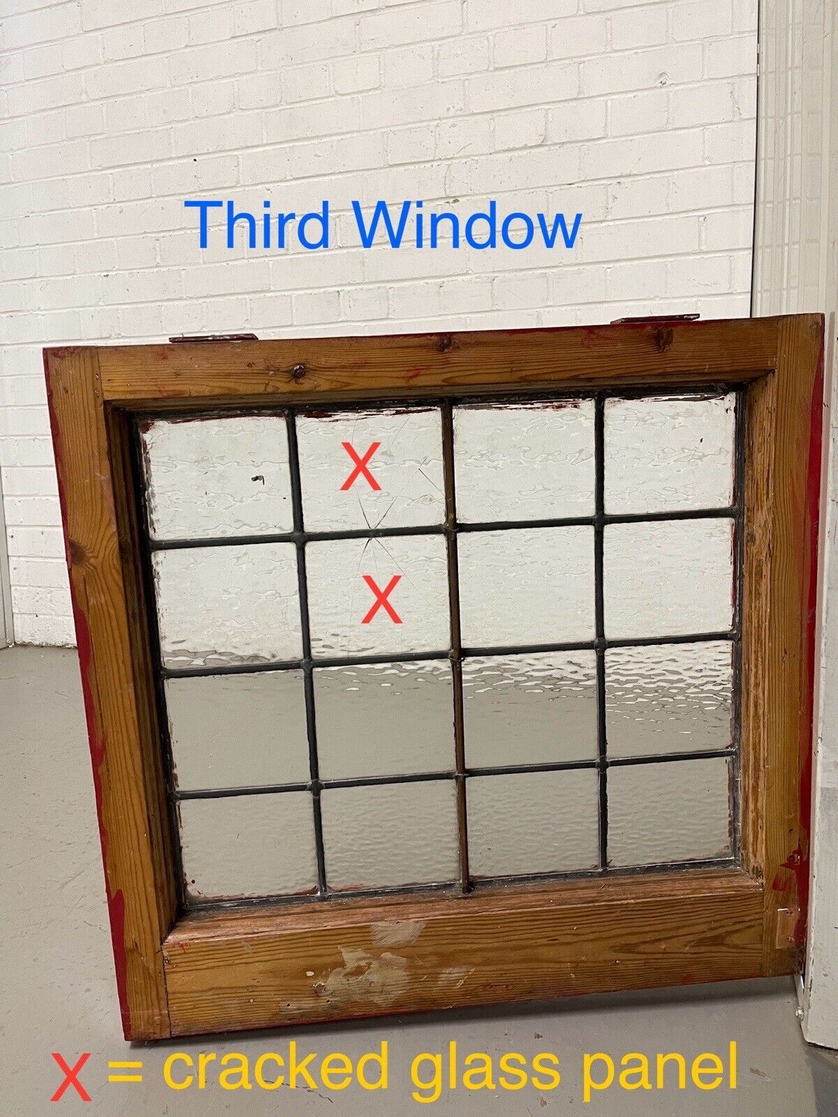 Job Lot of 6 Reclaimed Leaded Light Panel Wooden Windows Various Sizes