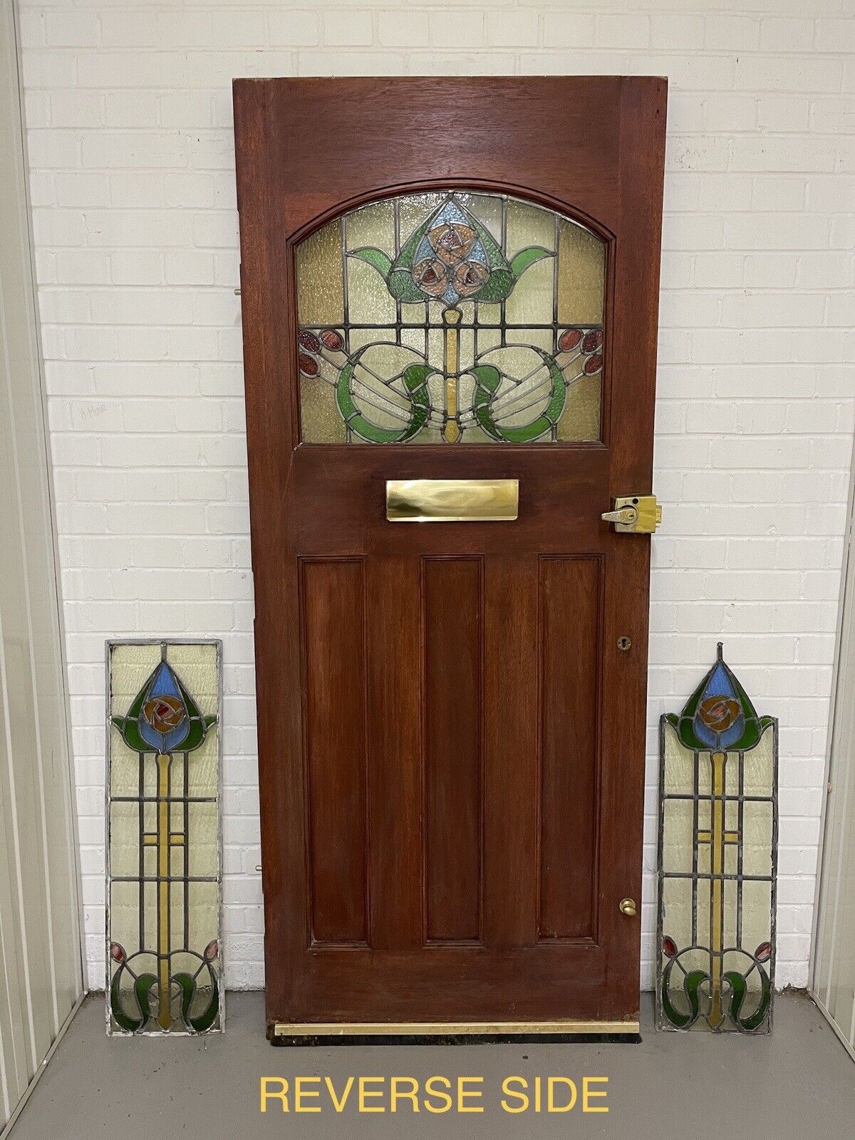 Reclaimed Victorian Edwardian Wooden Panel Front Door 2080mm 2073mm x 863mm