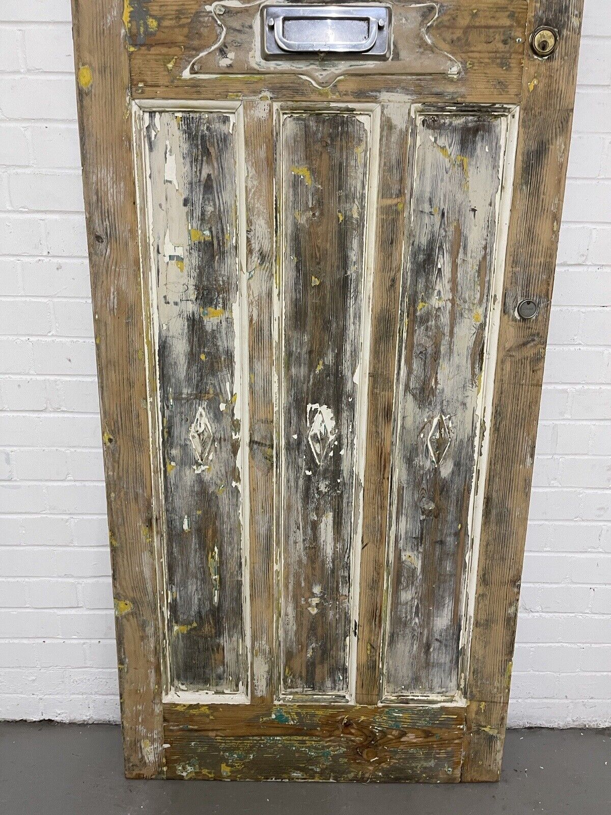 Reclaimed Old Edwardian Arts Crafts Wooden Panel Front Door 2025mm x 807mm