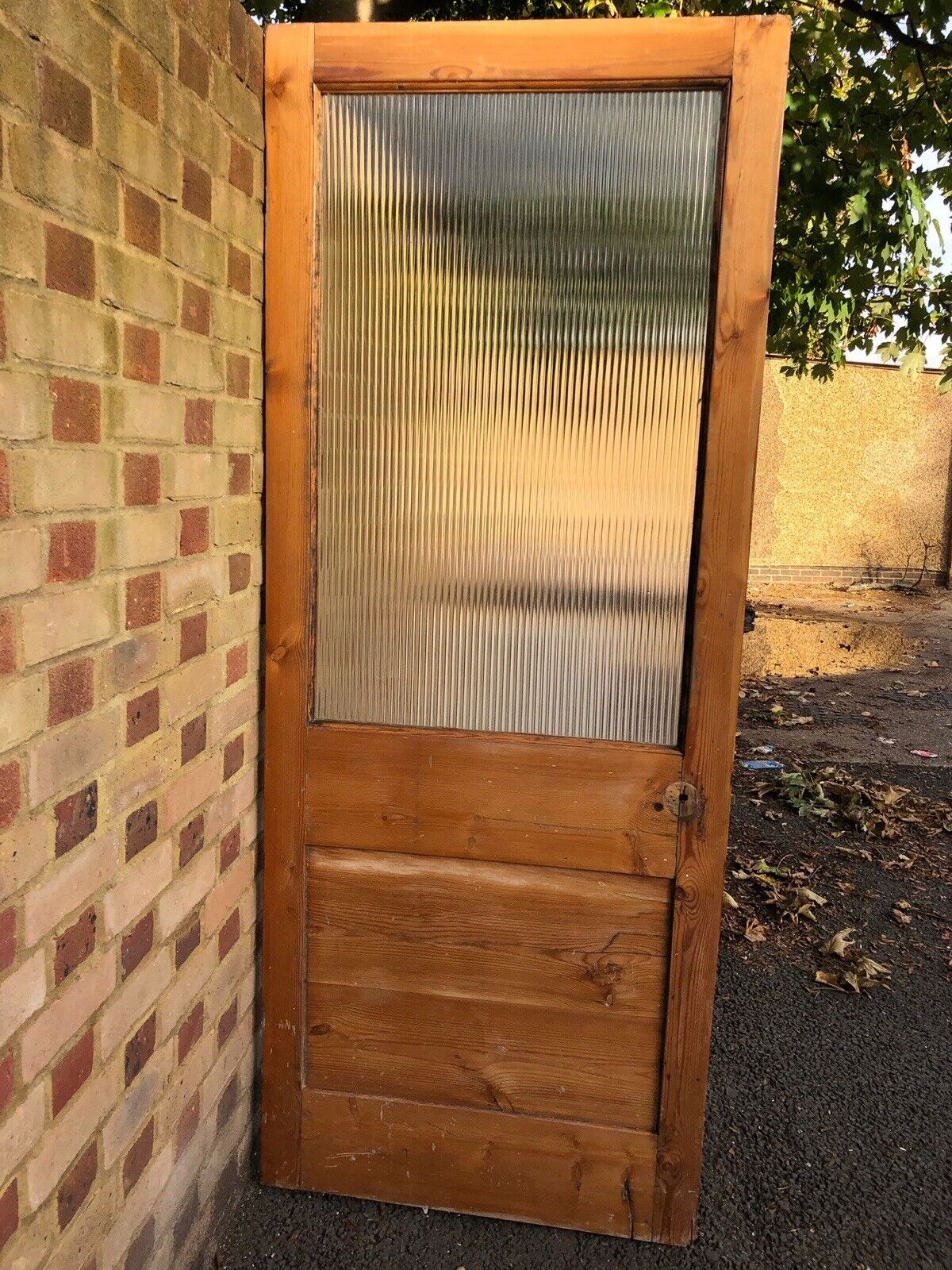 Reclaimed Reeded Glass Internal Or External Door 2008 x 805mm