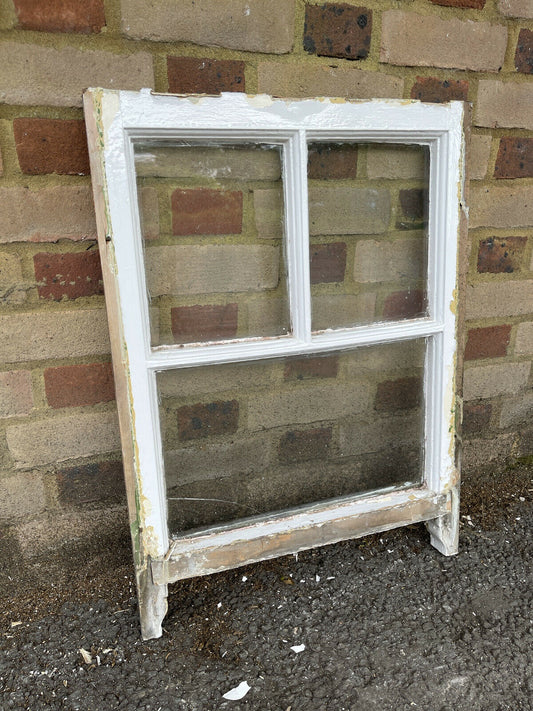 Reclaimed Old Georgian 3 Panel Wooden Sash Window 525 x 705mm