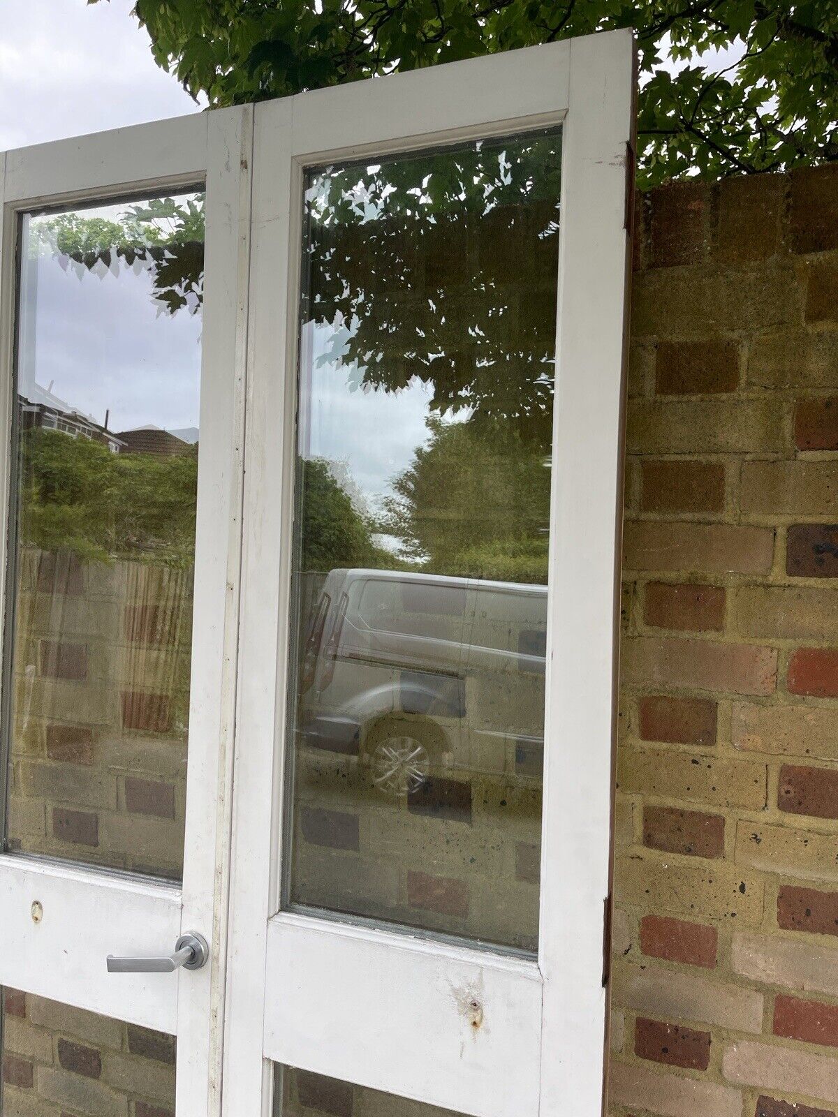 Reclaimed Old French Double Glazed Glass Wooden Double Doors 2190 x 1075mm