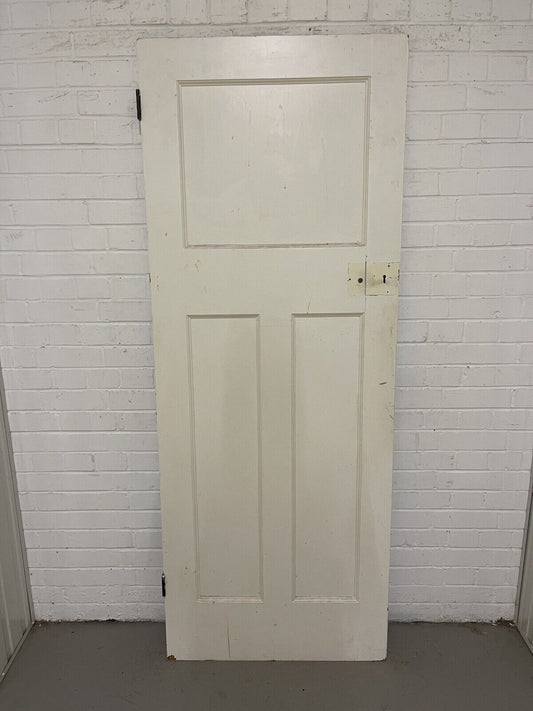 Original Vintage Reclaimed Victorian Pine Internal 3 panel Door 1962 x 760mm