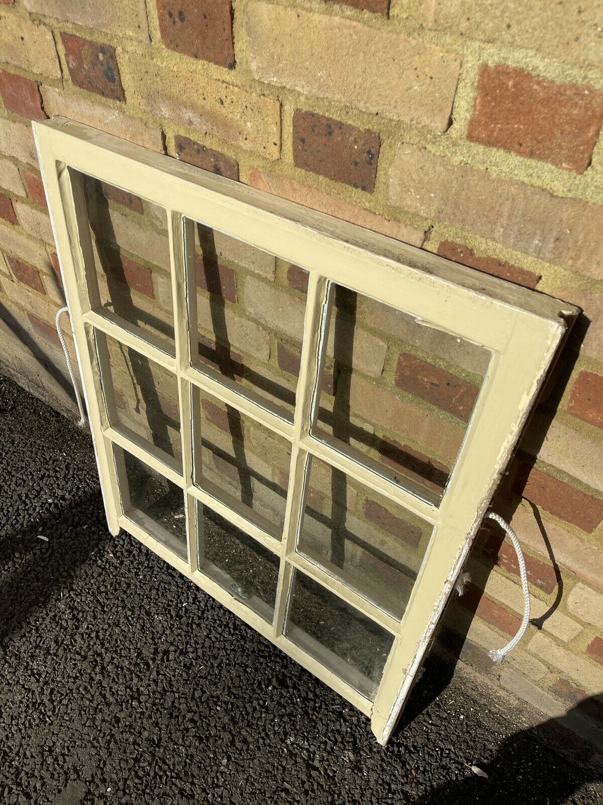 Reclaimed Old Georgian 9 Panel Wooden Window  890mm x 715mm