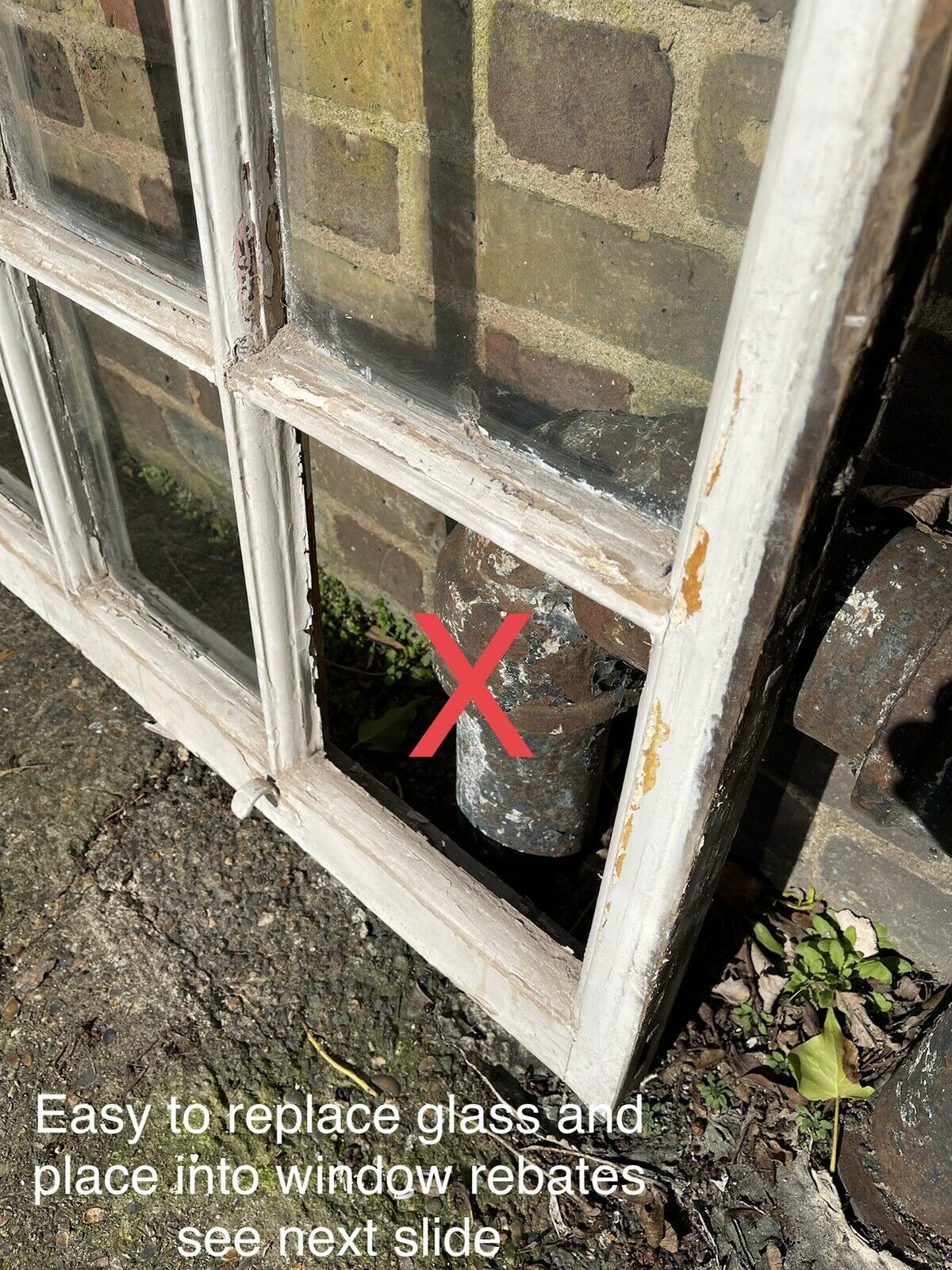 Large Reclaimed Old Georgian 10 Panel Wooden Sash Window