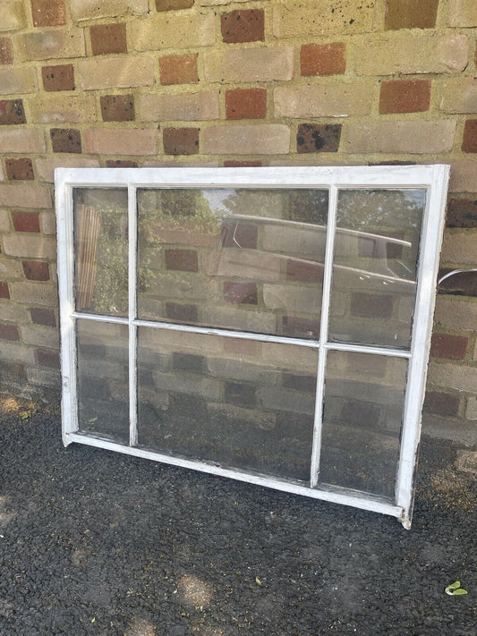 Reclaimed Old Edwardian 6 Panel Wooden Panel Sash Window 820 x 1005mm