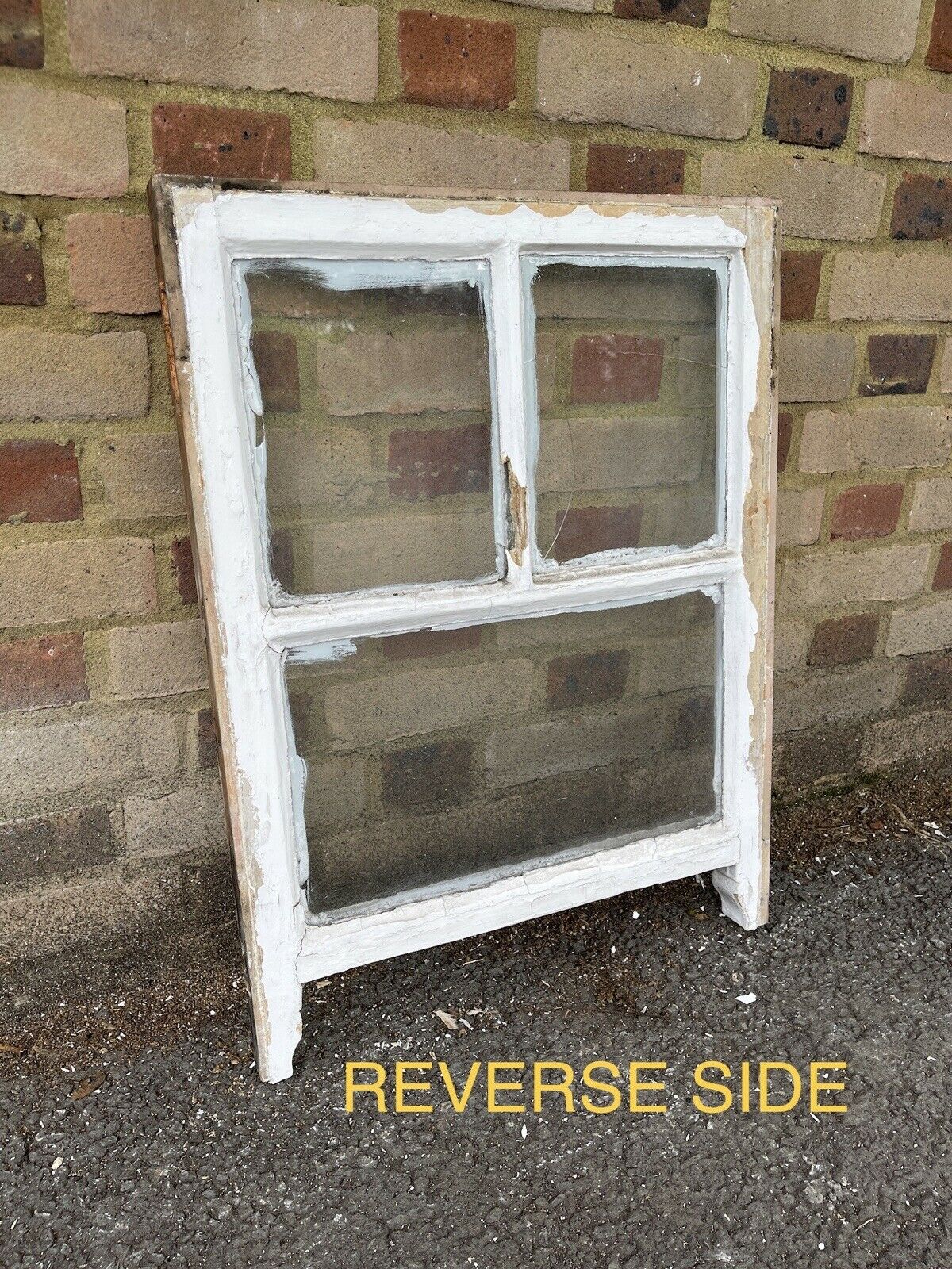 Reclaimed Old Georgian 3 Panel Wooden Sash Window 530 x 705mm