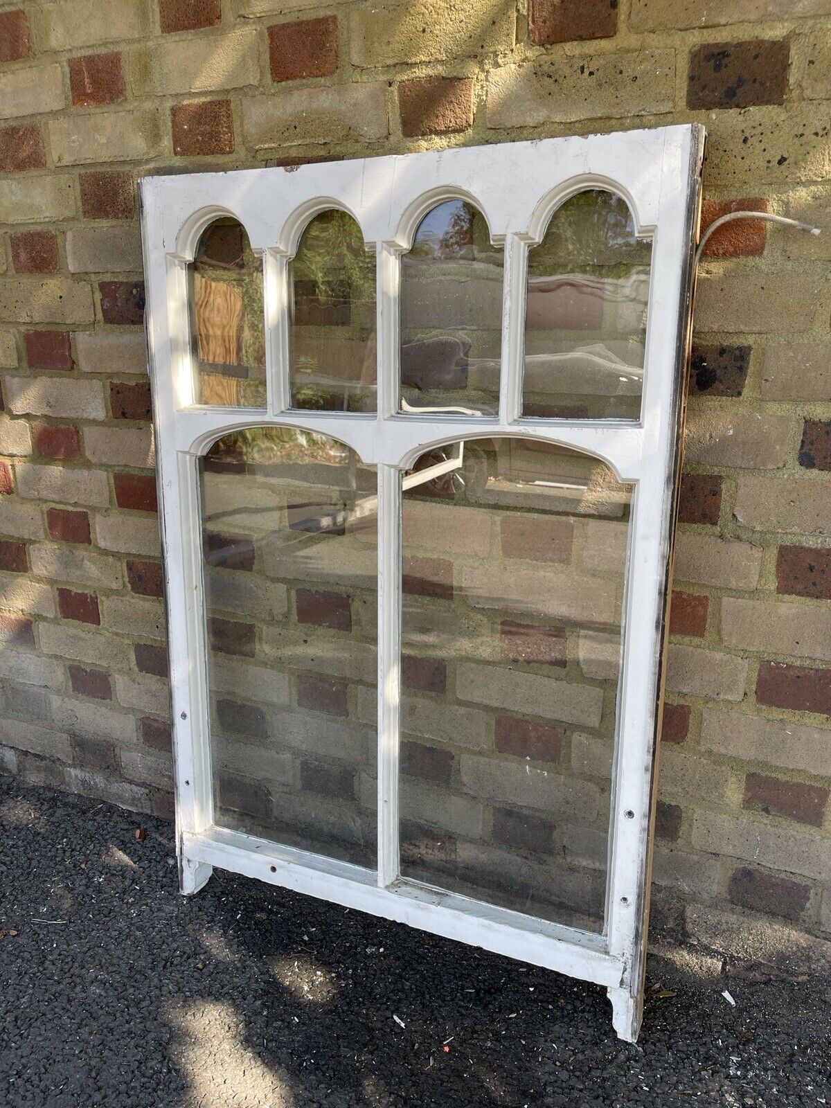 Reclaimed Old Victorian Edwardian Arch Panel Wooden Sash Window 1125mm x 760mm