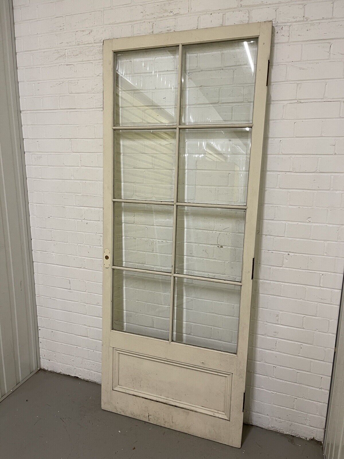 Reclaimed Georgian Wooden Panel Bevelled Glass Door 2006 x 810mm