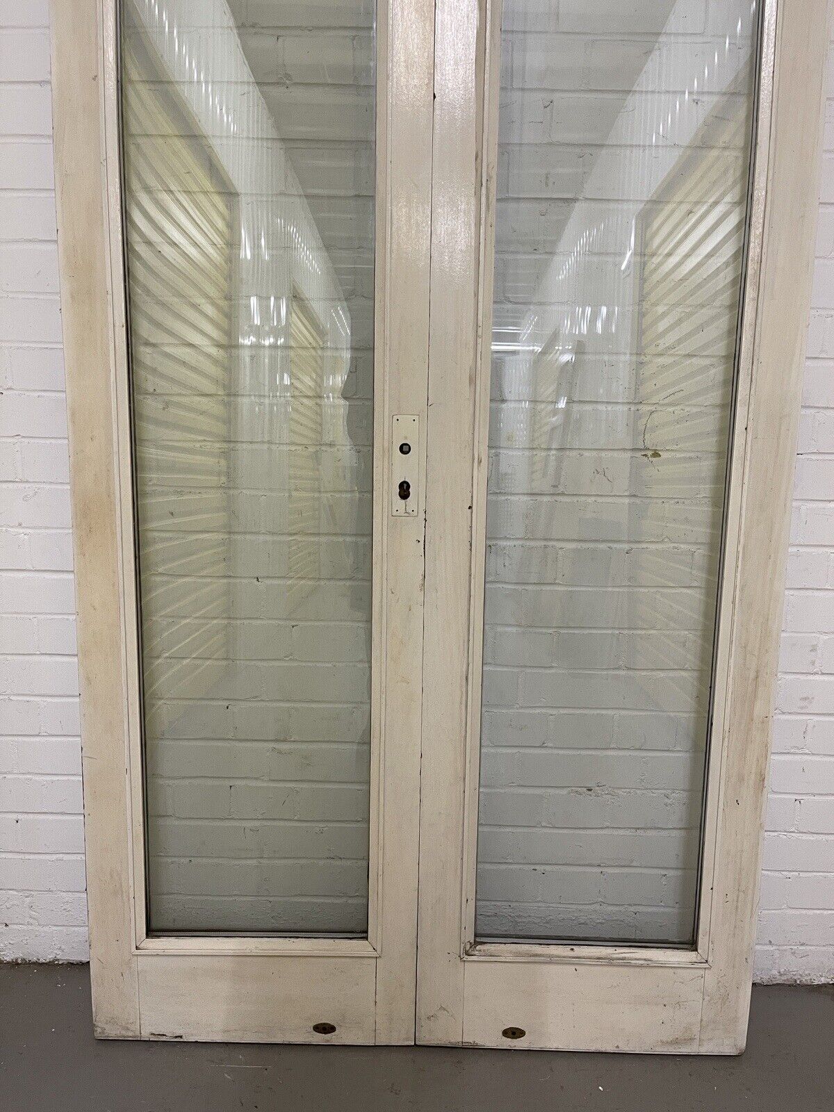 Reclaimed Old French Double Glazed Glass Wooden Double Doors 2005 x 1110mm