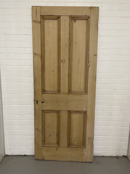 Original Vintage Reclaimed Victorian Pine Internal 4 panel Door 2005 x 820mm