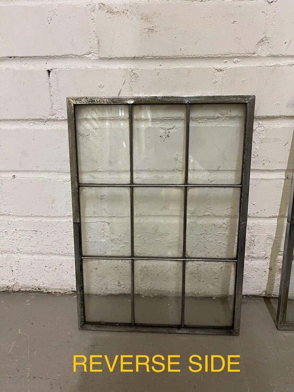 Lot Of Three Reclaimed Arts & Crafts Copper Window Glass Panels 360mm x 260mm