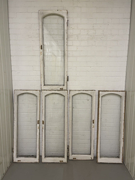 Job Lot Of 5 Reclaimed Old Edwardian Arch Wooden Windows 1160 x 413mm