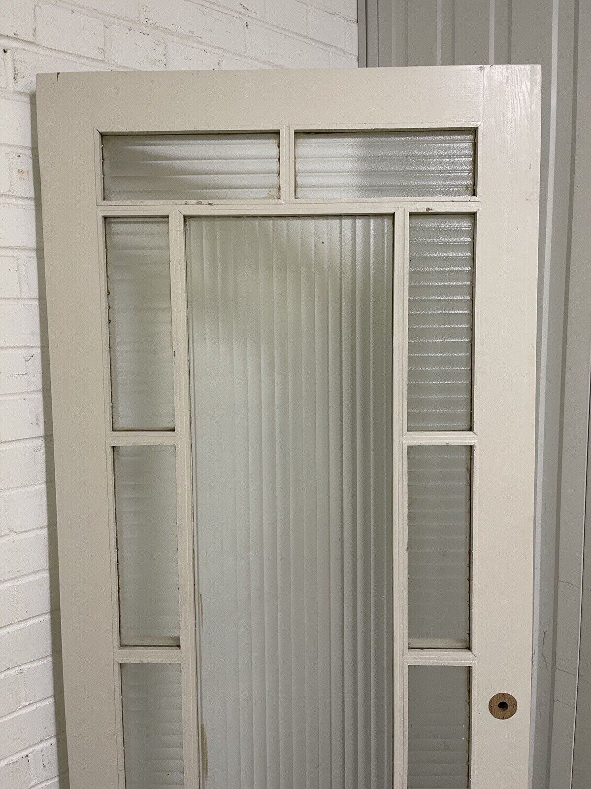 Art Deco Reeded Glass Internal Or External Door 1940 or 1946mm x 760mm