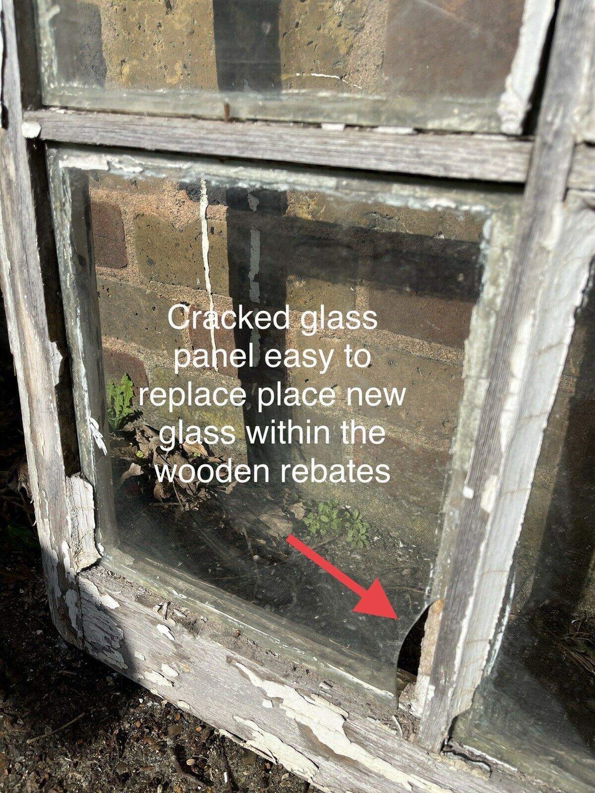 Large Reclaimed Old Georgian 10 Panel Wooden Sash Window