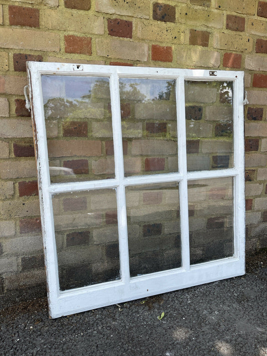 Reclaimed Old Georgian 6 Panel Wooden Window 950 x 912mm