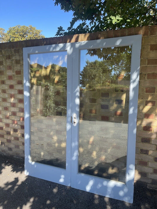 Reclaimed Old French Double Glazed Glass Wooden Double Doors 1930mm x 1610mm