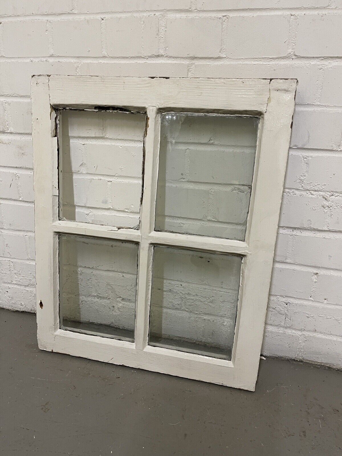 Reclaimed Old Georgian 4 Panel Wooden Window 490 x 585mm