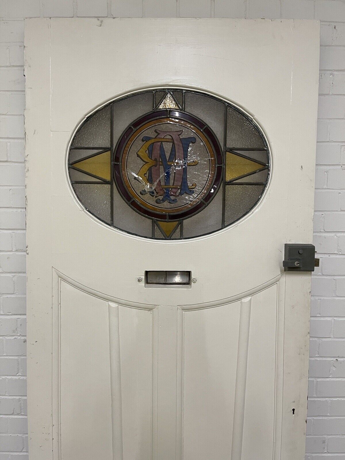 Reclaimed Old Edwardian Victorian Wooden Panel Front Door 2125 x 910mm