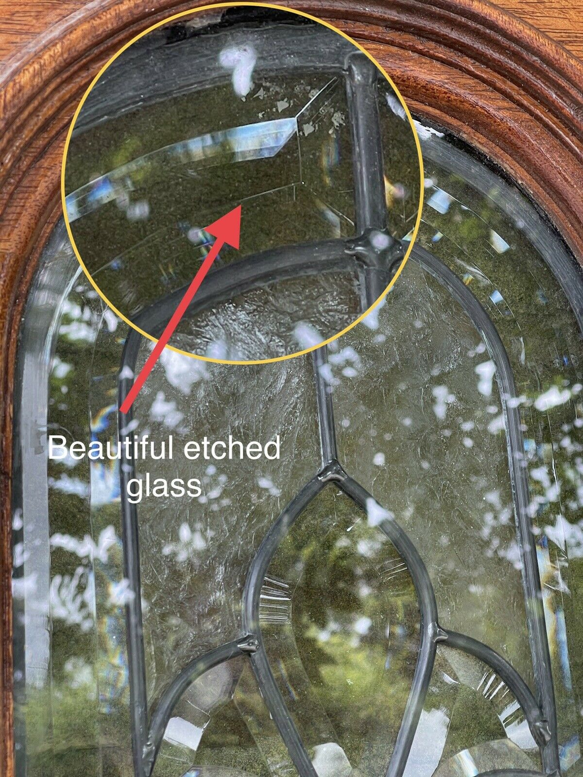 Reclaimed Old Victorian Edwardian Wooden Leaded Glass Front Door 2030mm x 790mm