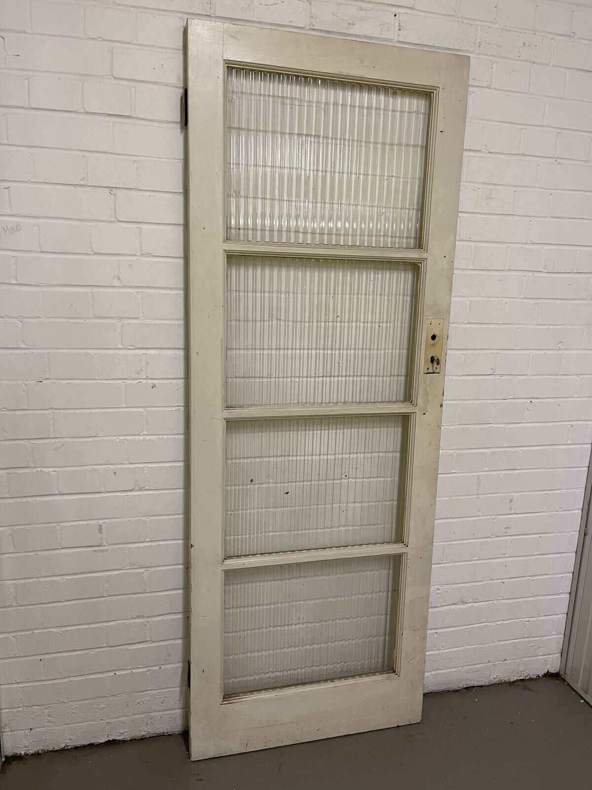 Reclaimed Reeded Glass Internal Or External Door 1905 x 710mm