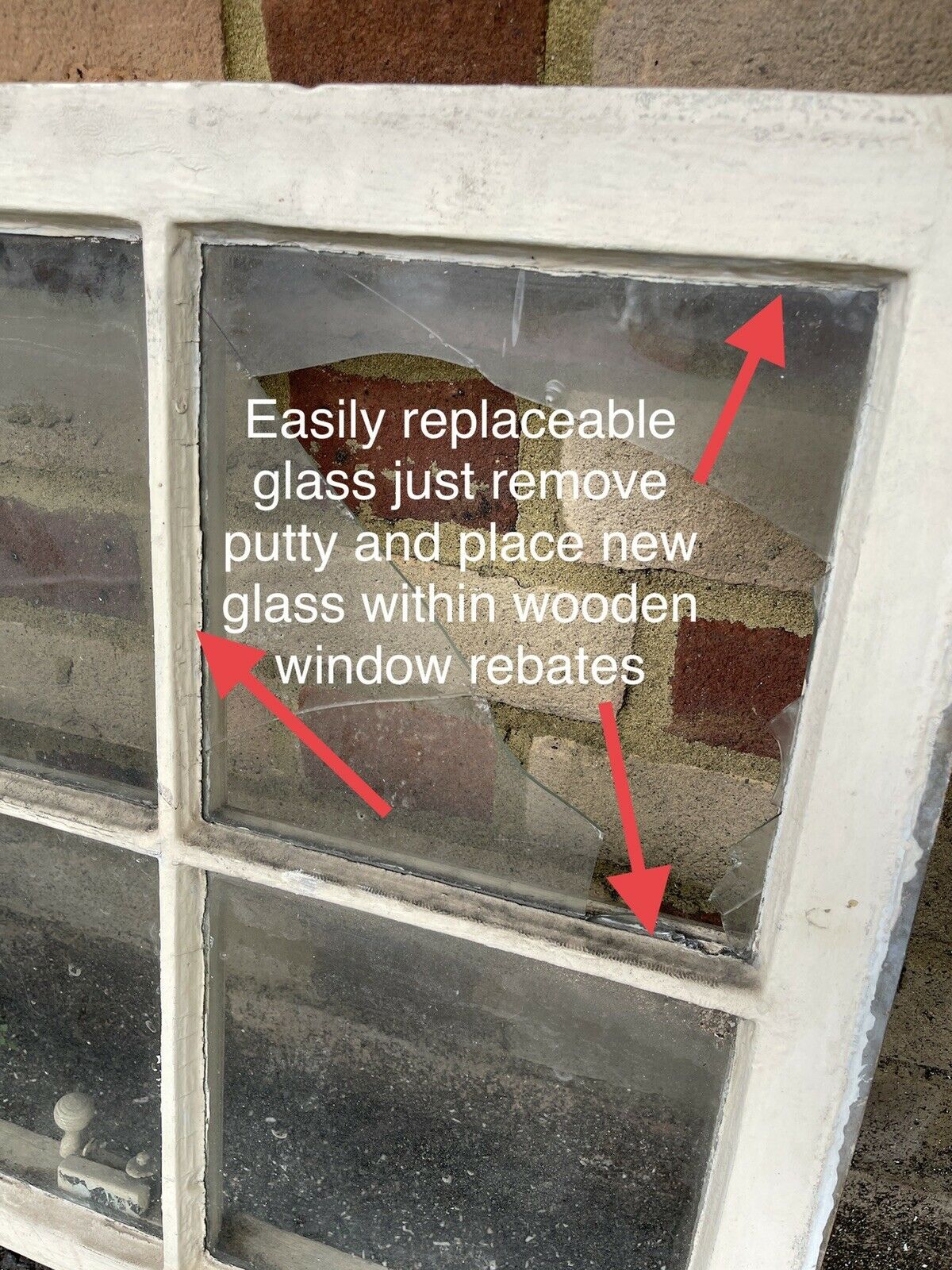 Reclaimed Old Georgian 4 Panel Wooden Sash Window 540 x 625mm