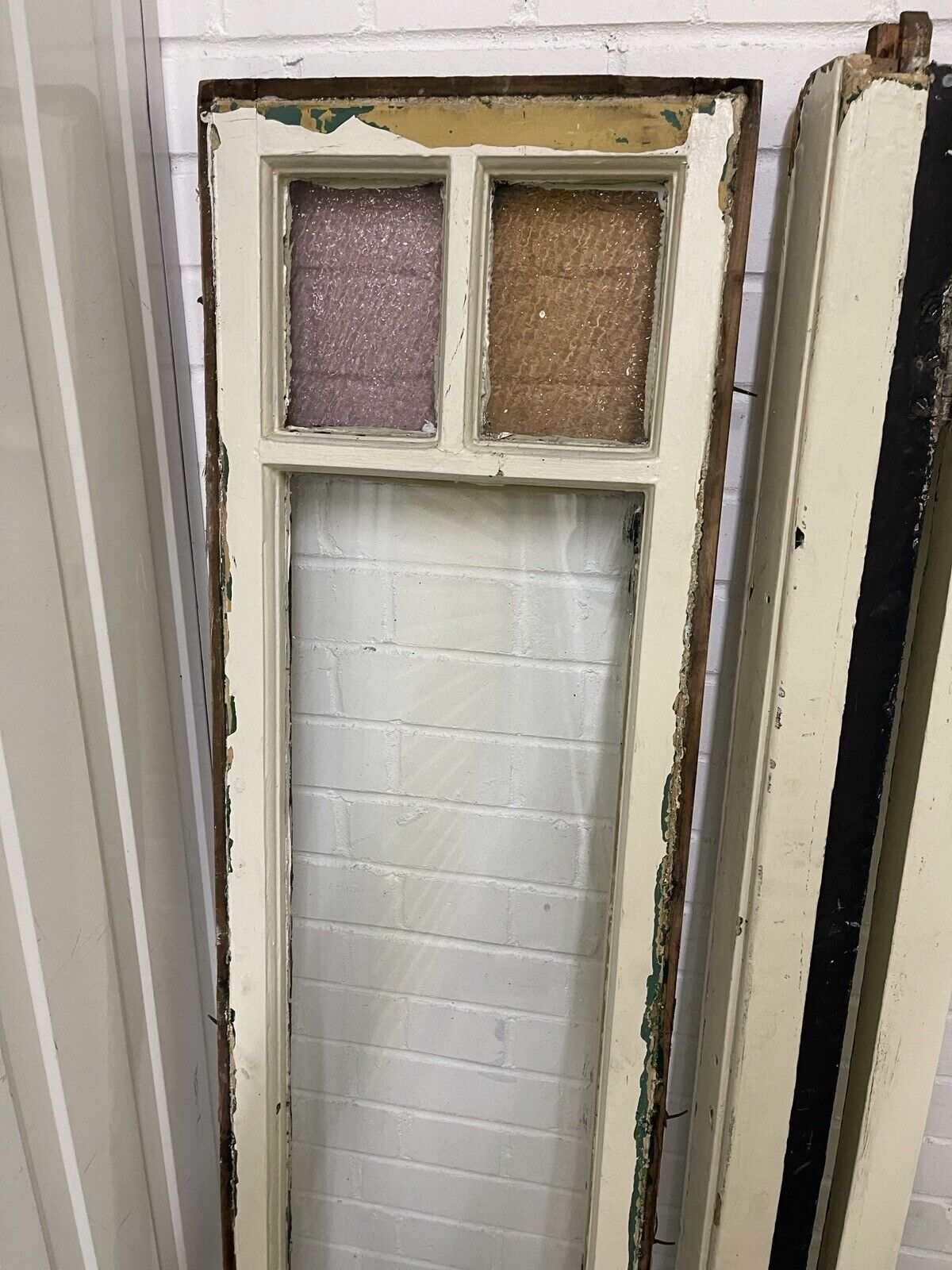 Reclaimed Old Georgian French Panel Wooden Windows With Side Panels