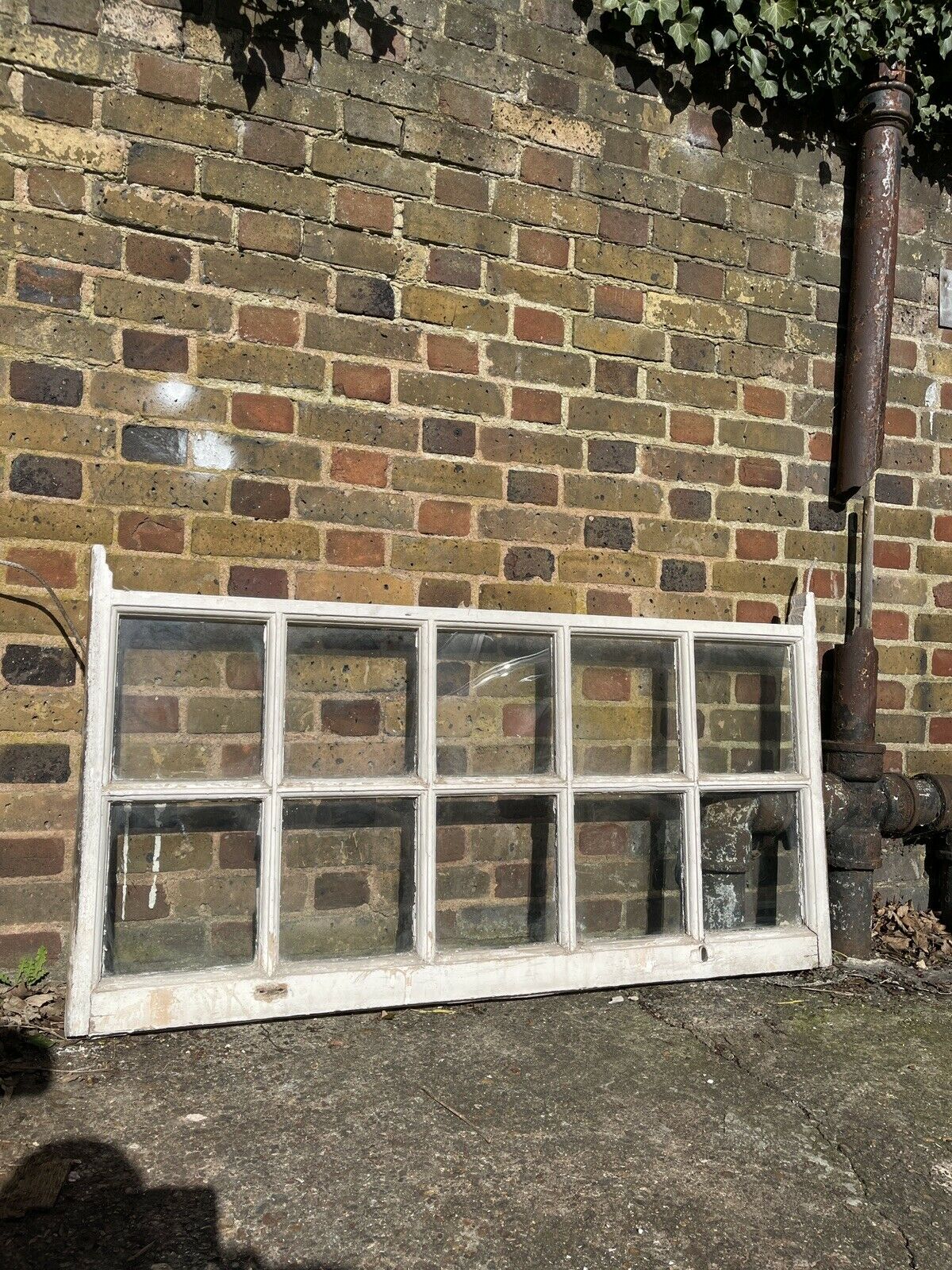 Large Reclaimed Old Georgian 10 Panel Wooden Sash Window