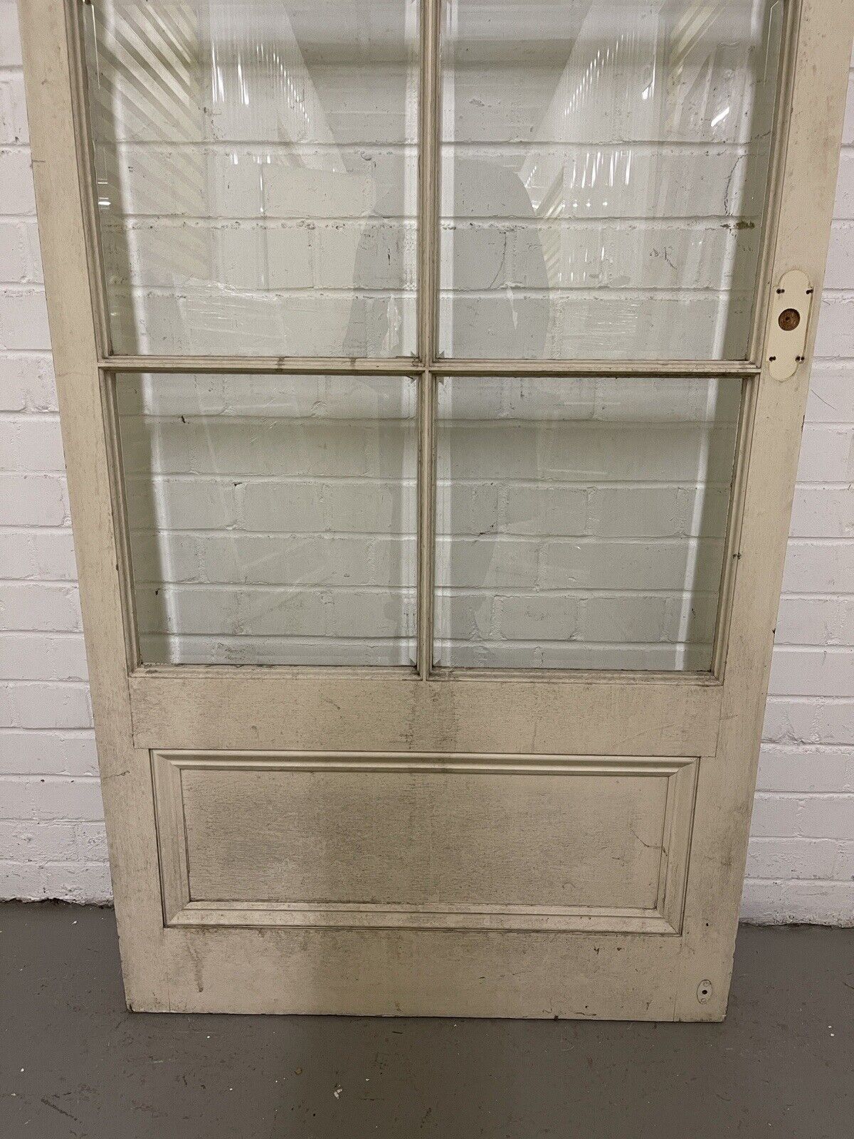 Reclaimed Georgian Wooden Panel Bevelled Glass Door 2006 x 810mm