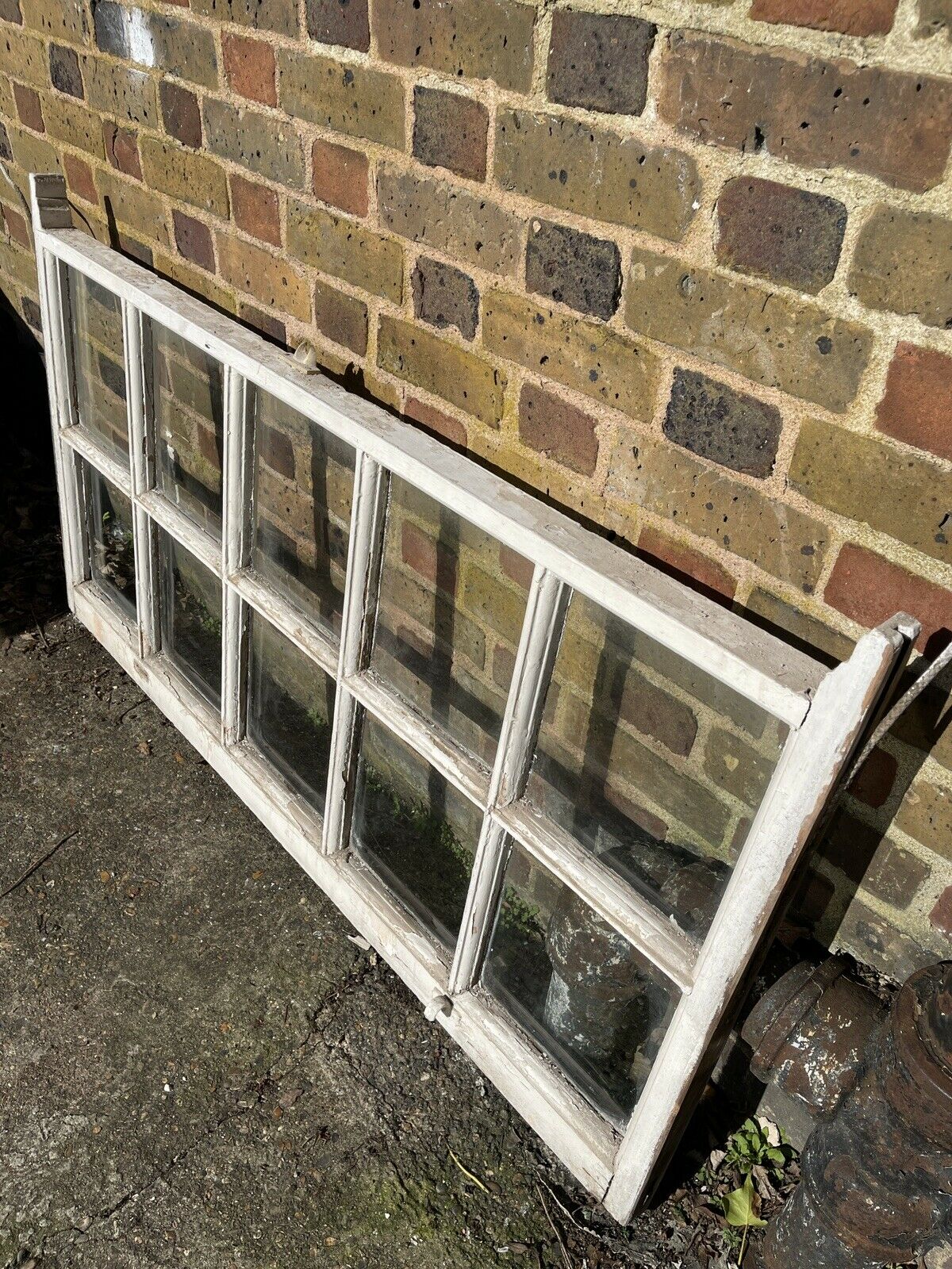 Large Reclaimed Old Georgian 10 Panel Wooden Sash Window