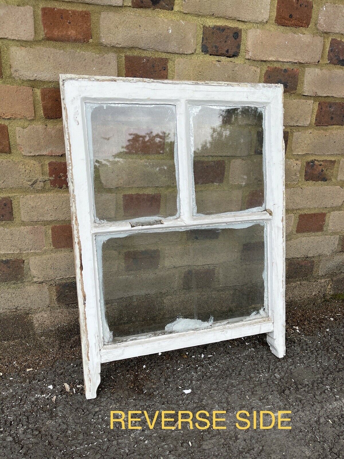 Reclaimed Old Georgian 3 Panel Wooden Sash Window 520 x 705mm