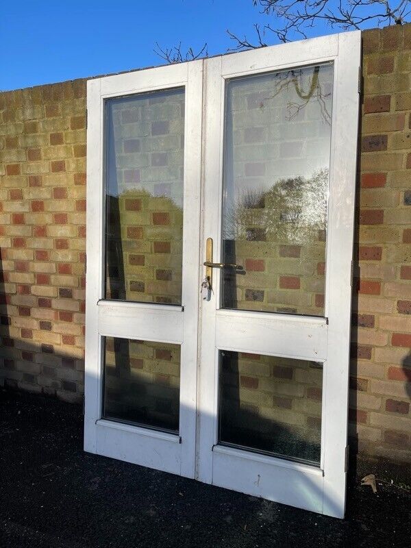 Reclaimed Old French Double Glazed Glass Wooden Double Doors 1365 x 2000mm