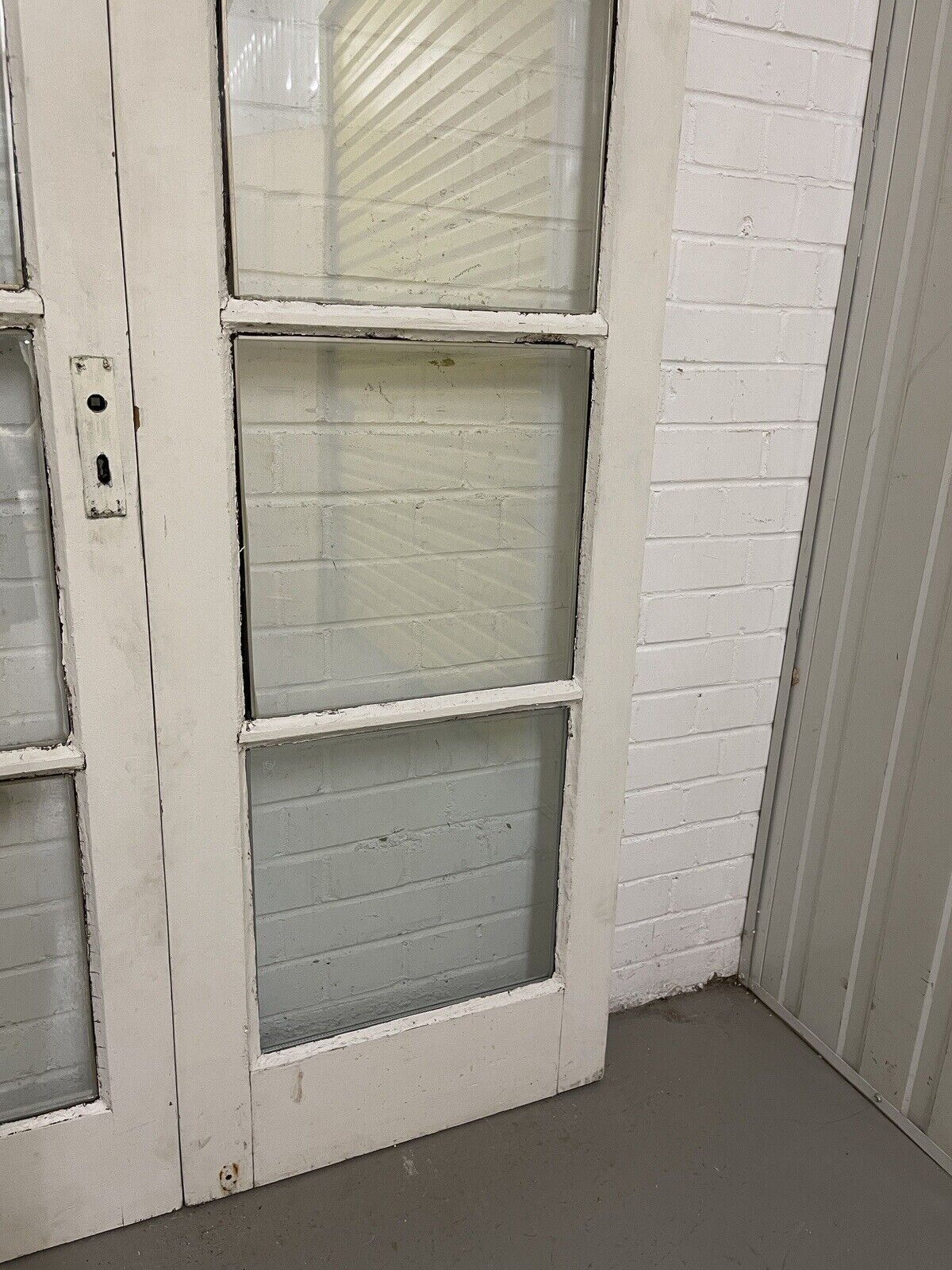 Reclaimed Old French Double Glazed Glass Wooden Double Doors 1980 x 1160mm