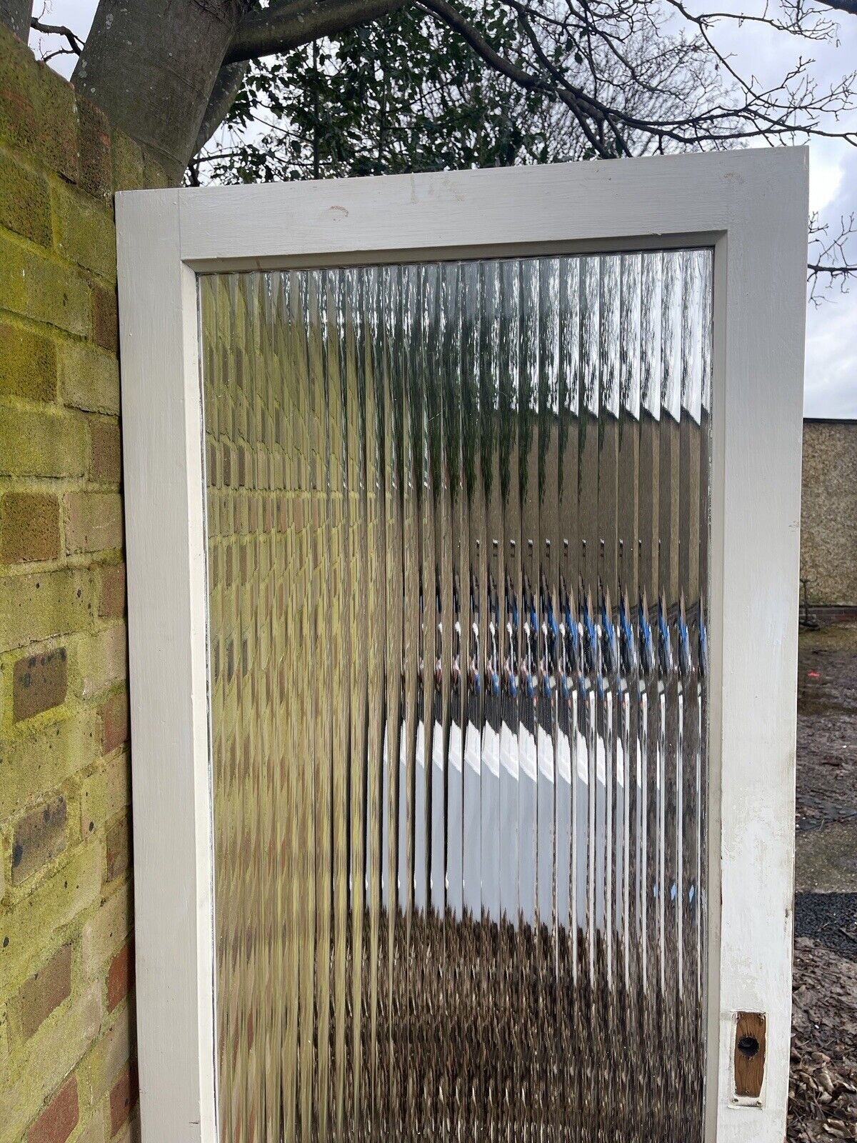 Reclaimed Reeded Glass Internal Or External Door 1920 x 755mm