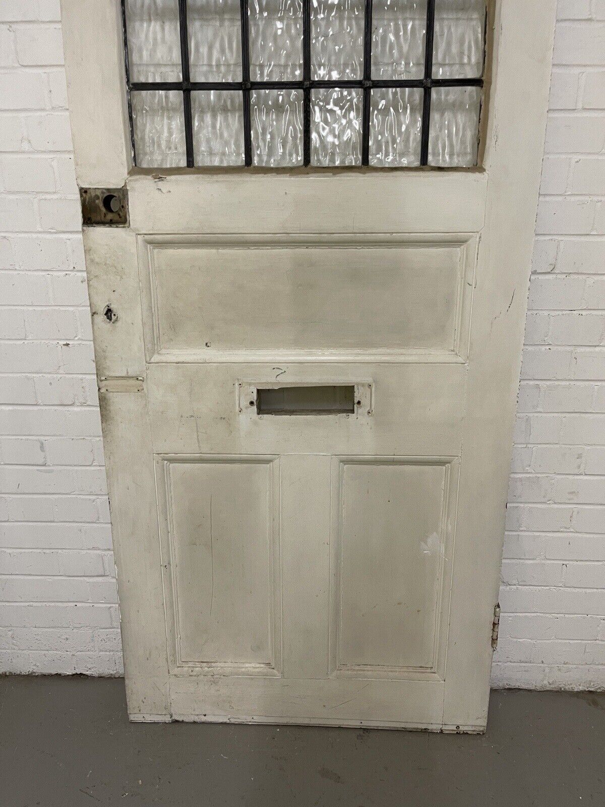 Reclaimed Leaded Light Victorian Edwardian Wooden Front Door  1980 1985 x 874mm