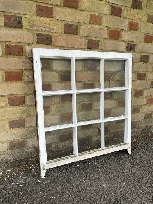 Reclaimed Old Georgian 9 Panel Wooden Window 760 x 825mm