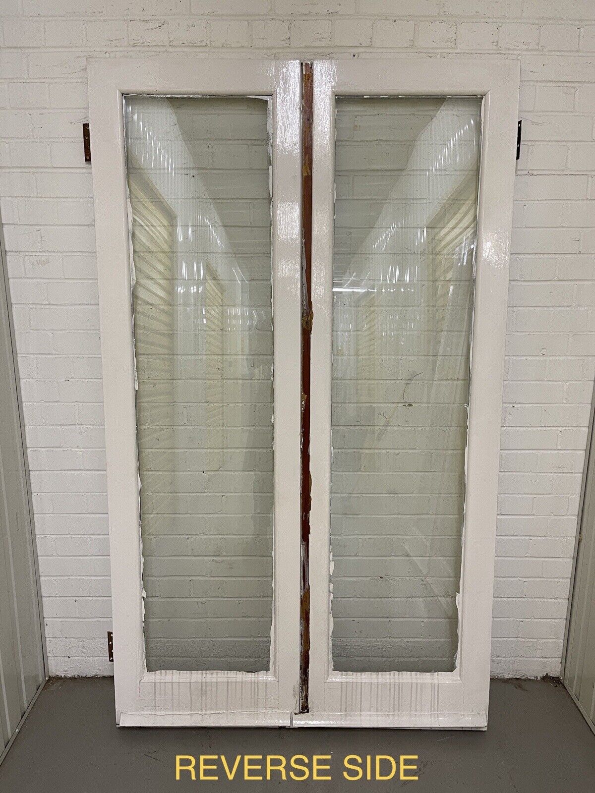 Reclaimed Old French Double Glazed Glass Wooden Double Doors 1975 x 1165mm