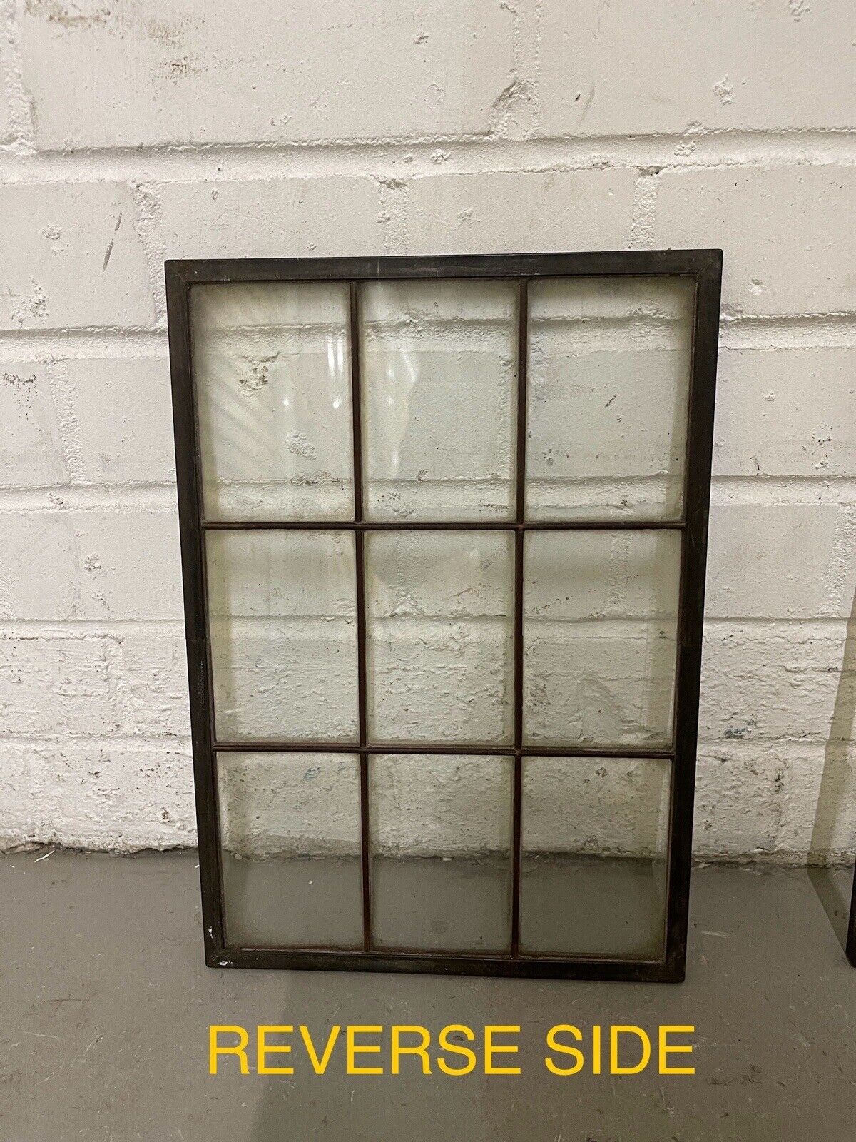 Pair Of Reclaimed Arts & Crafts Copper Window Glass Panes Panels 363mm x 255mm