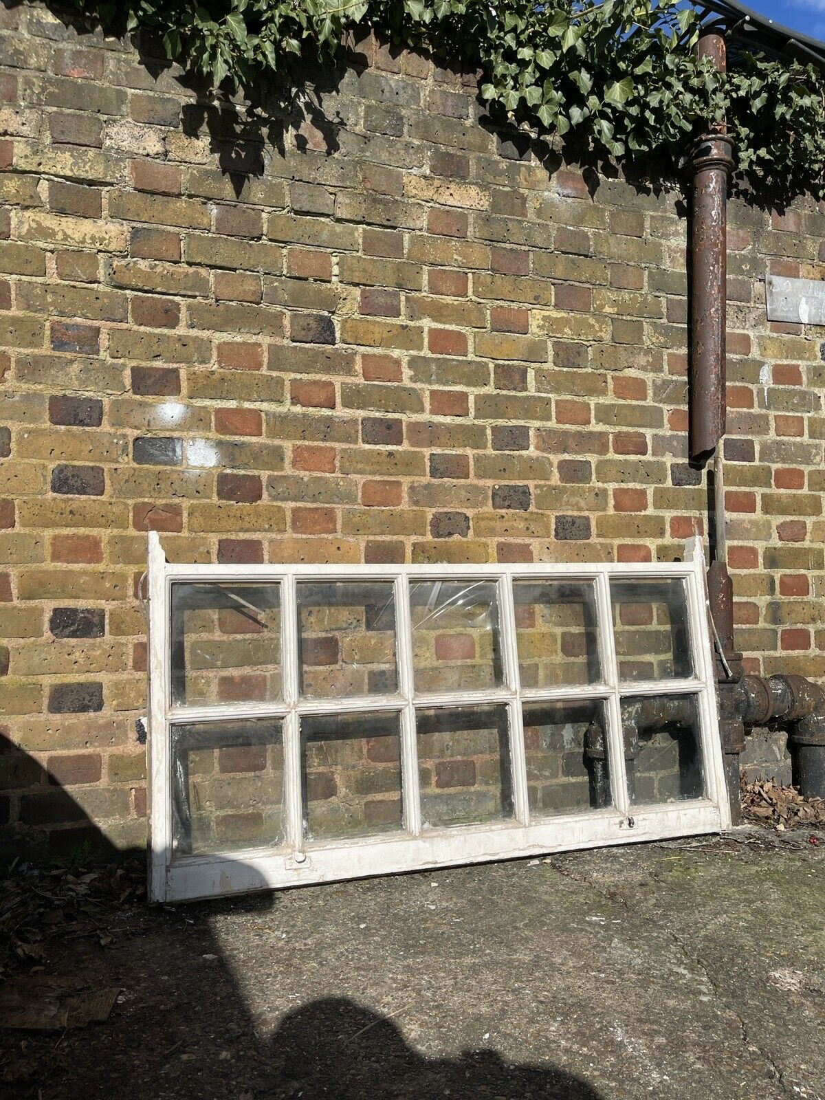 Large Reclaimed Old Georgian 10 Panel Wooden Sash Window