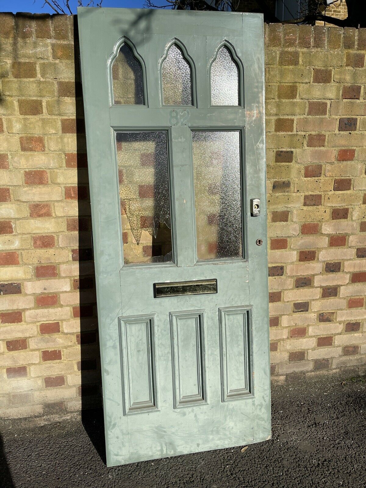 Reclaimed Old Edwardian Victorian Wooden Panel Front Door 2050mm x 825mm