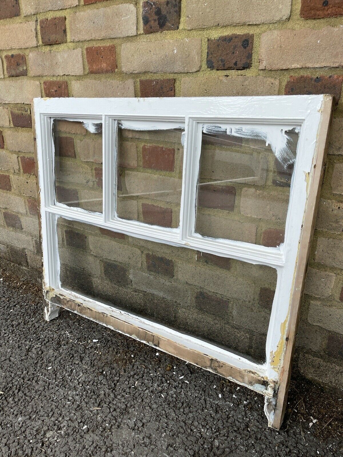 Reclaimed Old Georgian 4 Panel Wooden Sash Window 805 x 705mm