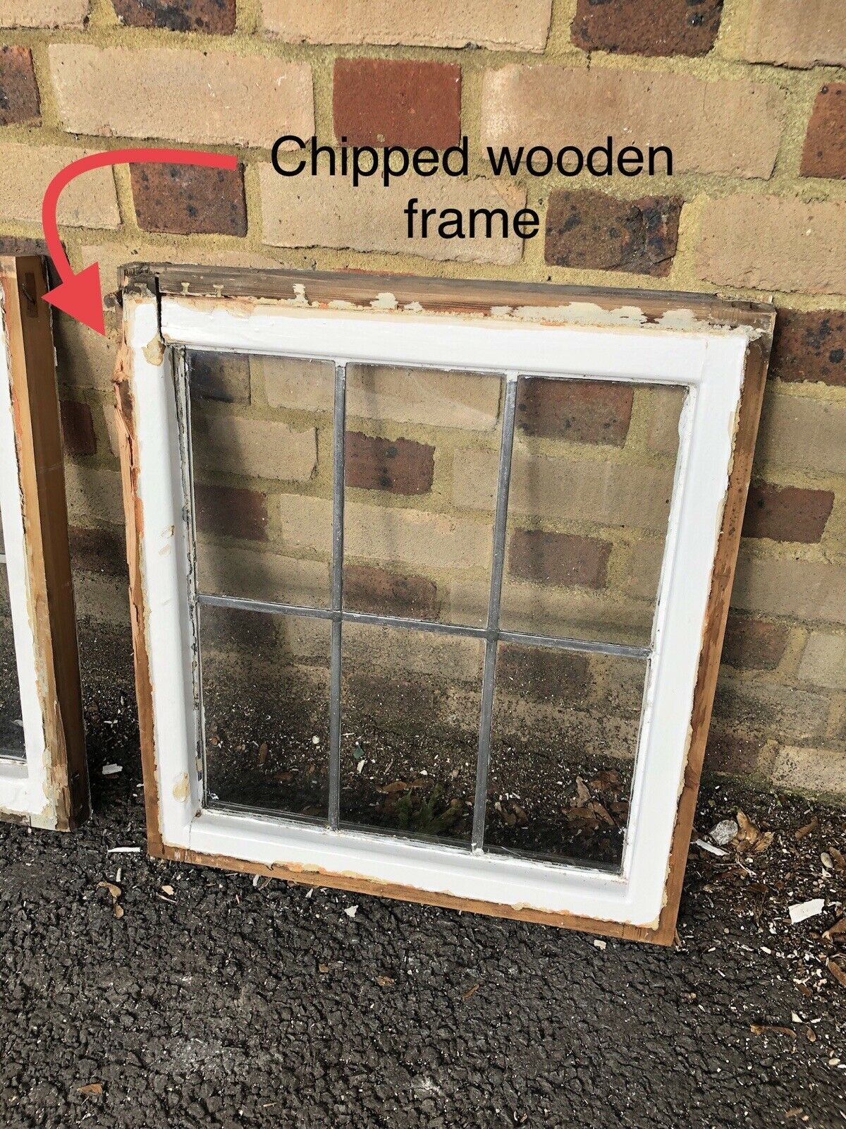 Job Lot Of 5 Reclaimed Leaded Light Panel Wooden Windows