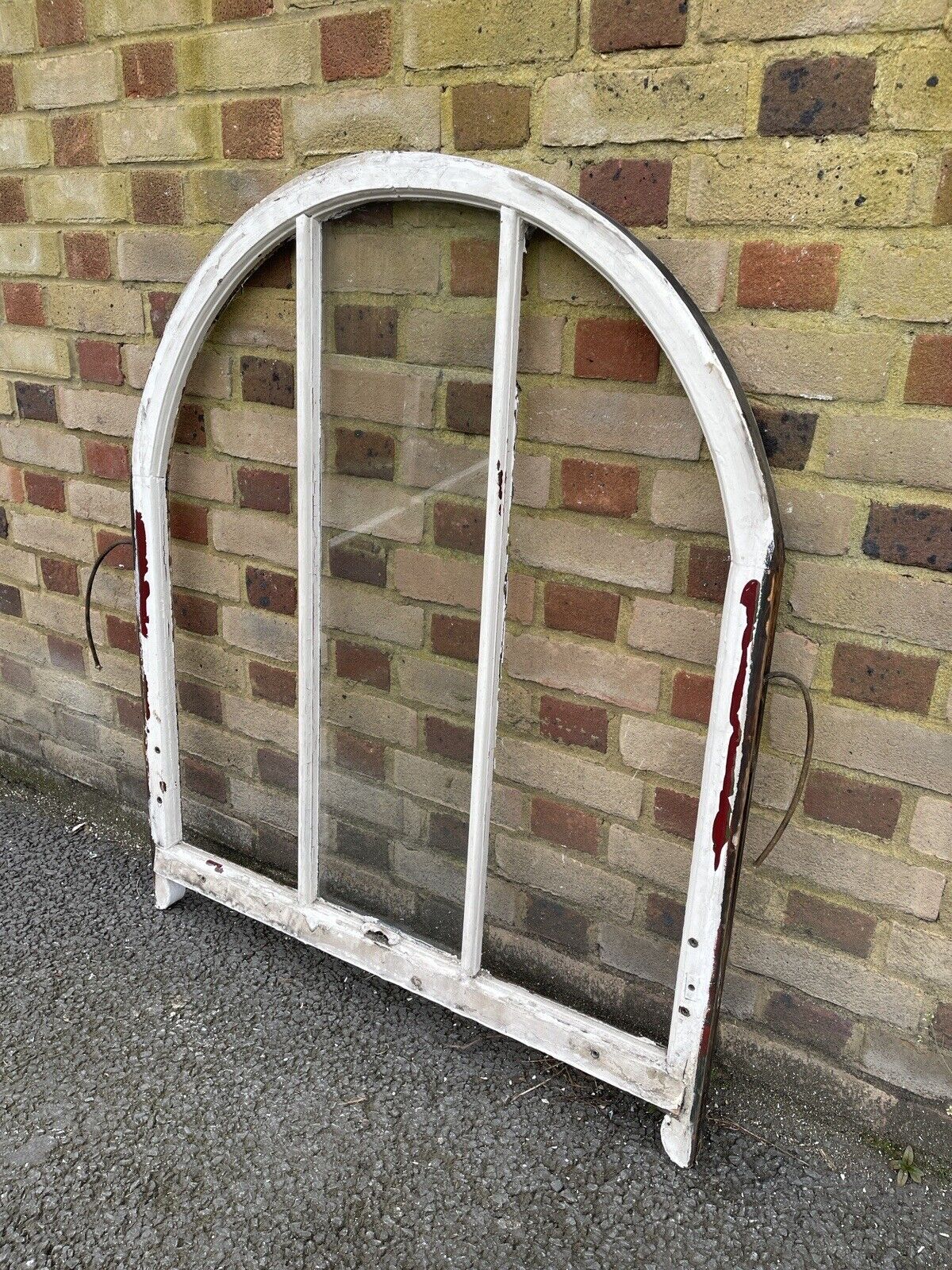 Reclaimed Old Victorian Edwardian Arch Panel Wooden Sash Window 963 x 1063mm