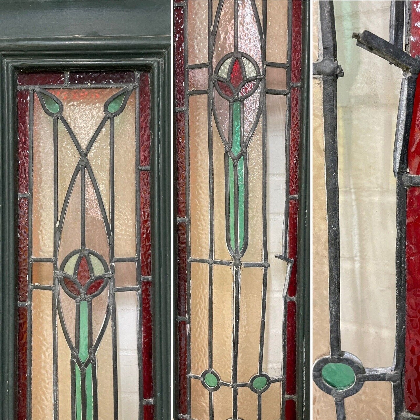 Reclaimed Victorian Stained Glass Wooden Front Door 2110 x 860mm