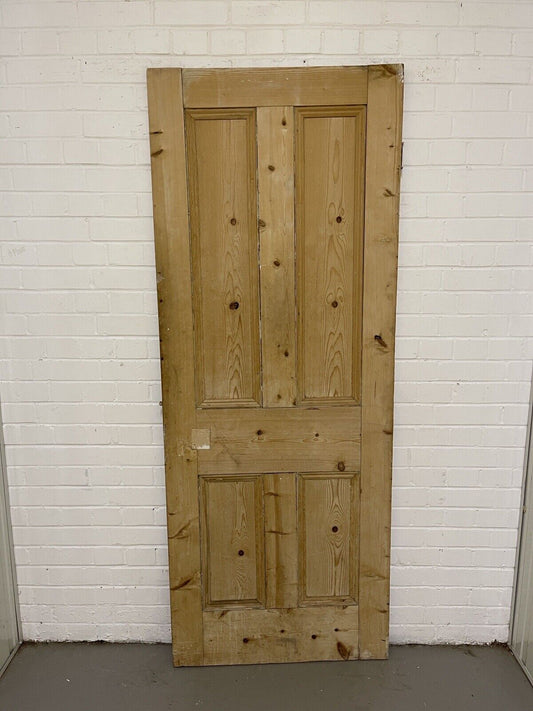 Original Vintage Reclaimed Victorian Pine Internal 4 panel Door 1965 1955 x 760