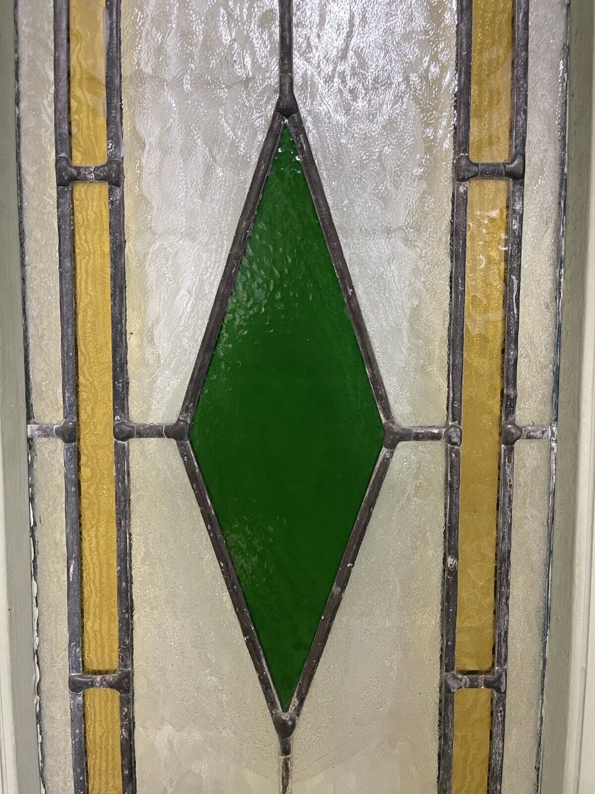 Reclaimed Victorian Edwardian Stained Glass Wooden Panel Front Door 1890 x 840mm