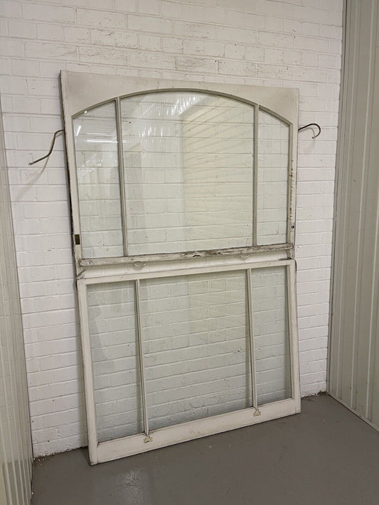 Pair Of Reclaimed Edwardian Arch Wooden Panel Sash Window 1240x950 1240x930mm