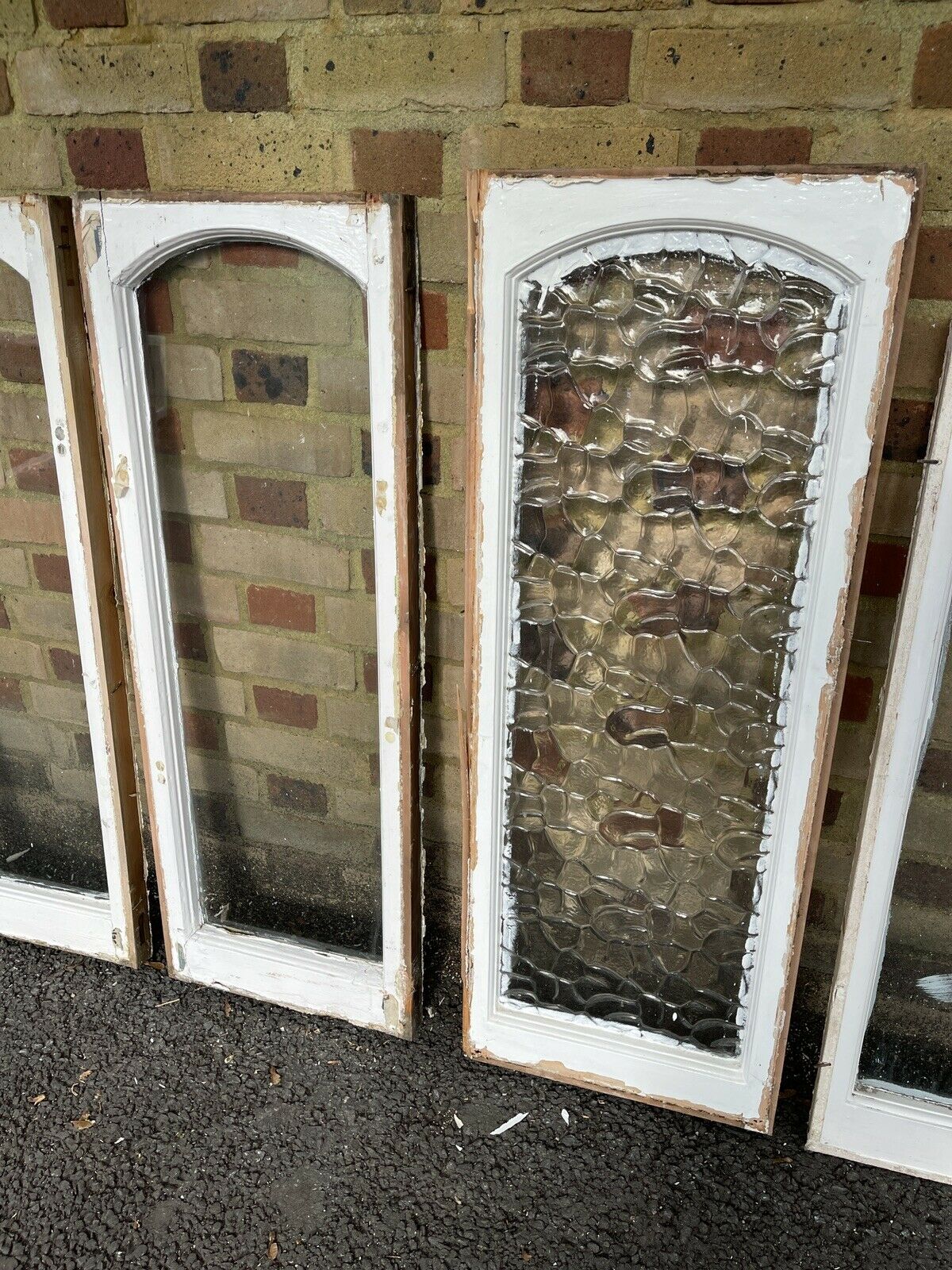 Job Lot Of Seven Reclaimed Old Edwardian Arch Wooden Sash Windows