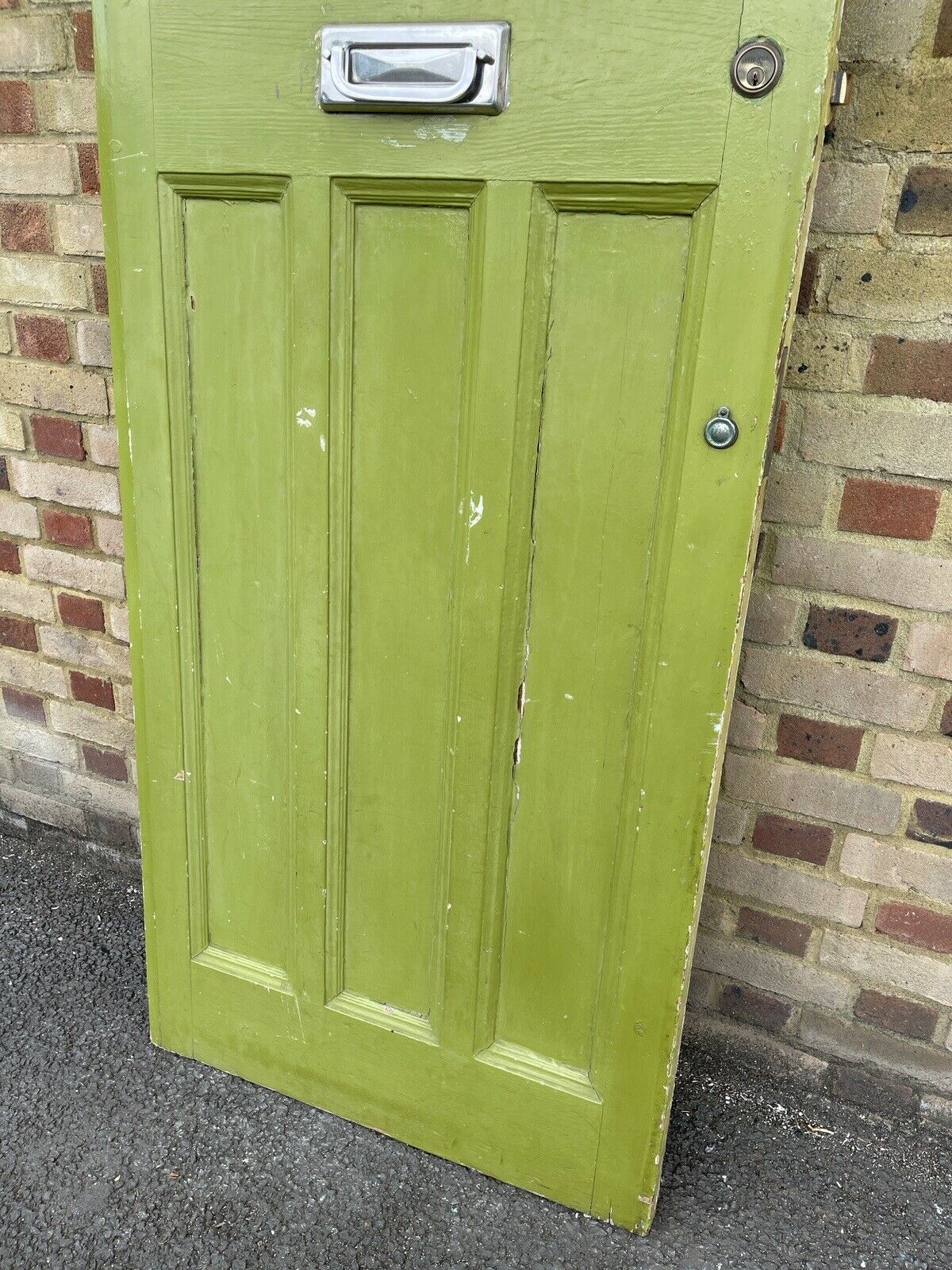 Reclaimed Old Edwardian Victorian Wooden Panel Front Door 2025mm x 810mm