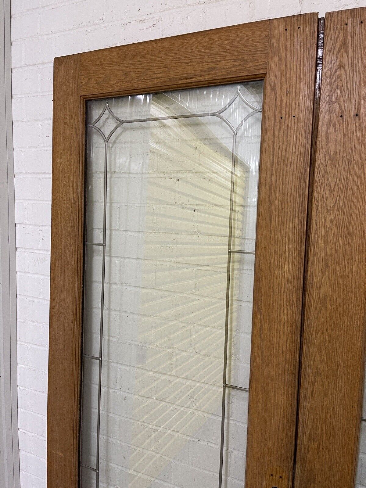 Reclaimed Old Oak French Double Glazed Glass Wooden Double Doors 1995 x 1380mm